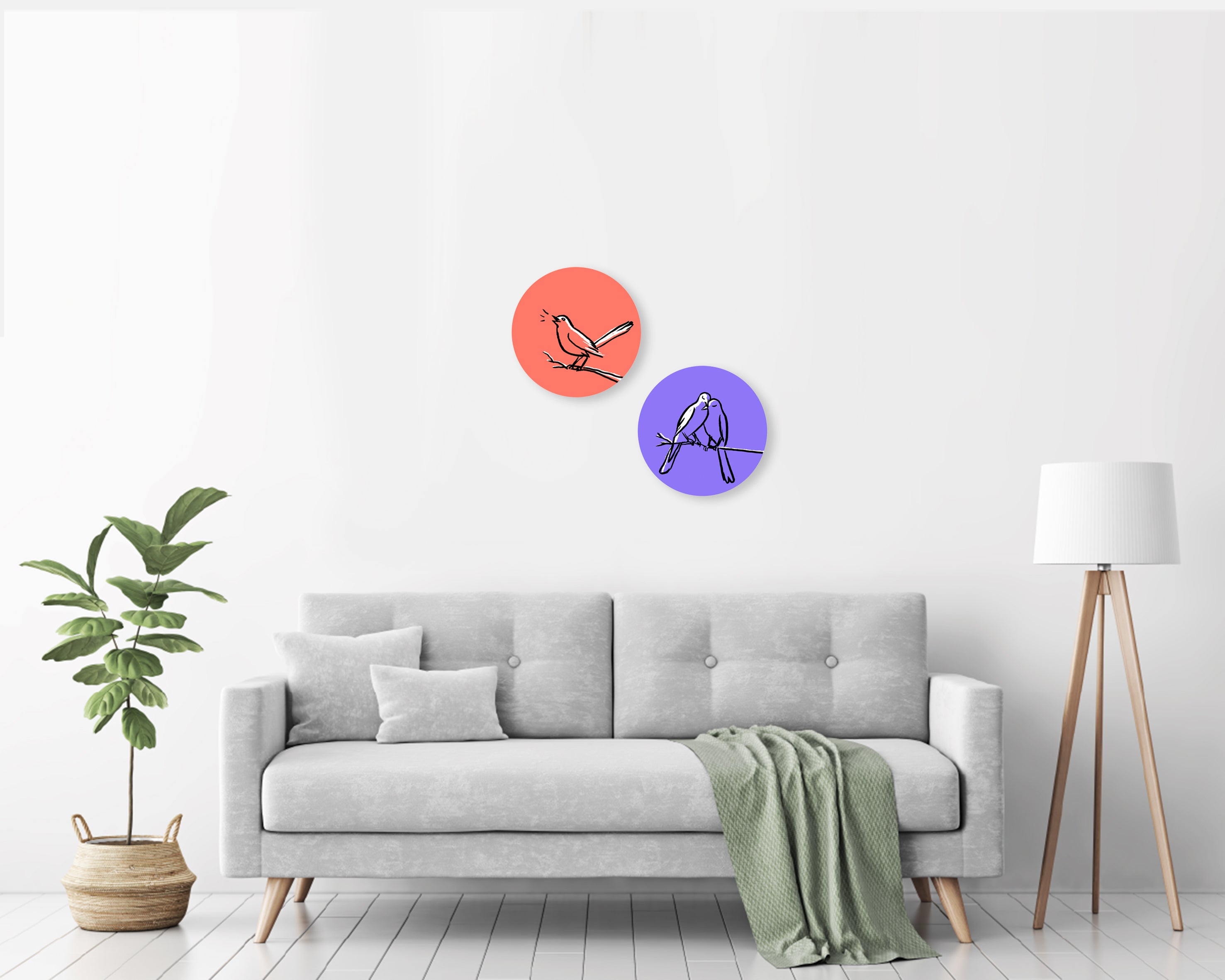 שלישיית עיגולי אלומיניום חתומים בהדפסת סובלימציה |יזהר כהן אוסף פרטי| בית