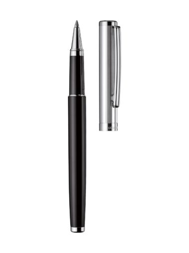 עט רולר בציפוי כסף סטרלינג 925 ושחור מבריק | עיצוב 01 | OTTO HUT