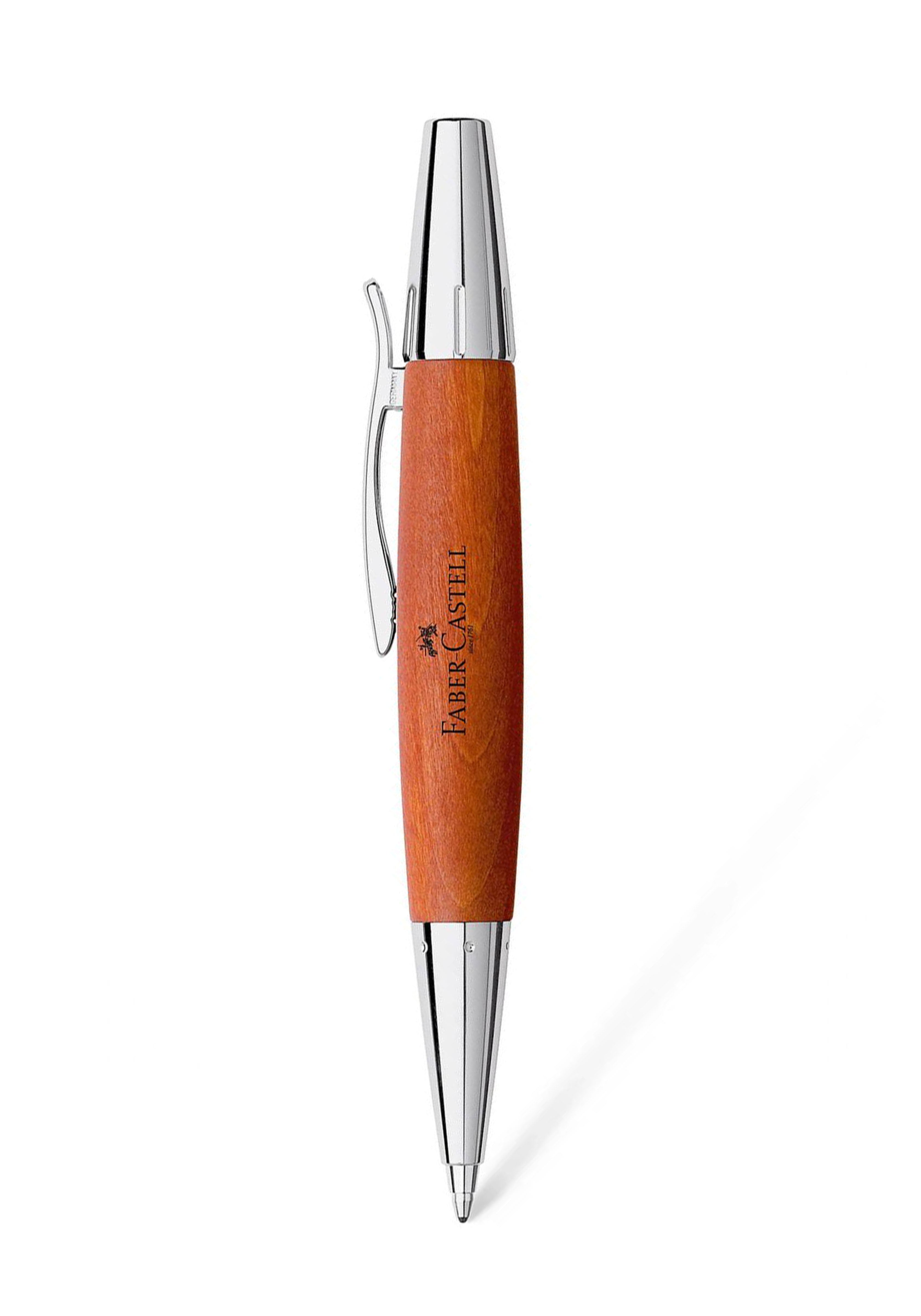 עט כדורי מעץ אגס בשילוב כרום | Faber Castell E-Motion Pearwood