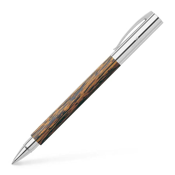 עט רולר עשוי עץ קוקוס וכרום פאבר קסטל מסדרת  AMBITION