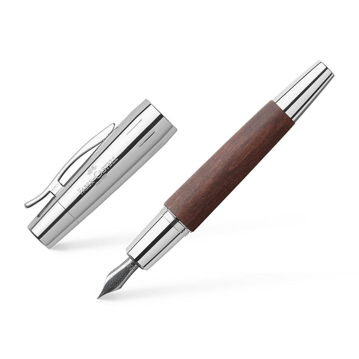 עט נובע מעץ אגס בגימור כהה שולב כרום | Faber Castell E-Motion Pearwood DARK