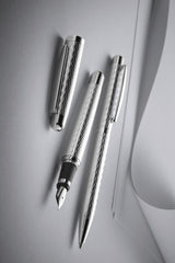 עיפרון מכני מכסף 925 בגימור מעויינים  | עיצוב 02 | OTTO HUTT