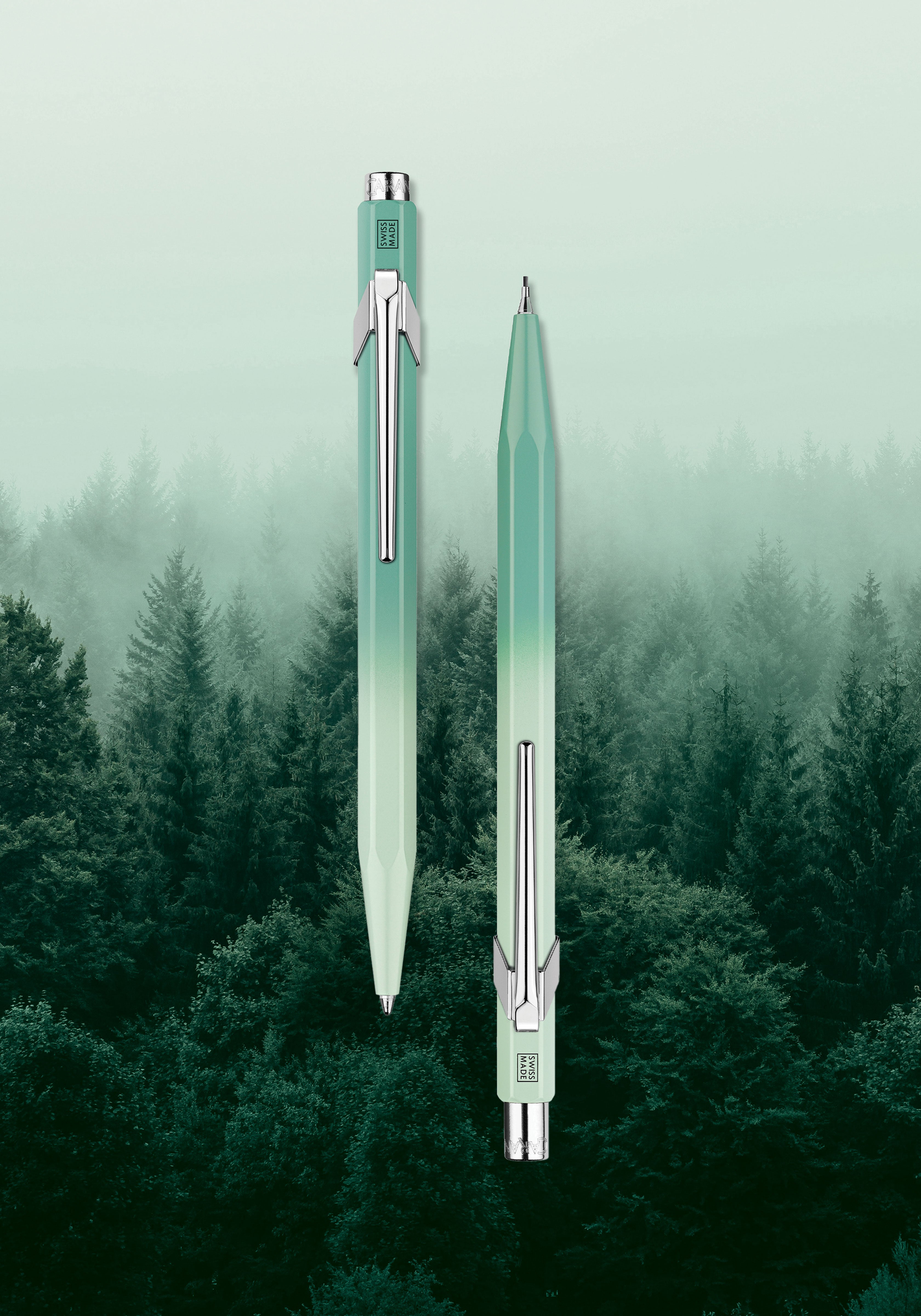 סט Misty Forest | עט כדורי + עיפרון מכני 0.5 | מהדורה מיוחדת | Caran d'Ache