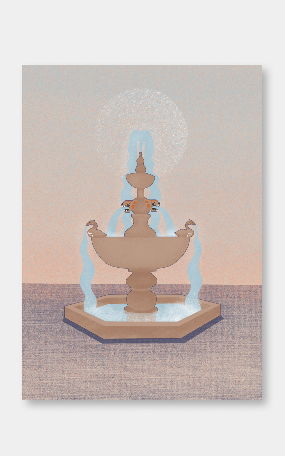 הדפס לתלייה על הקיר | Fountain | מאיירת ליאן ברונשטיין