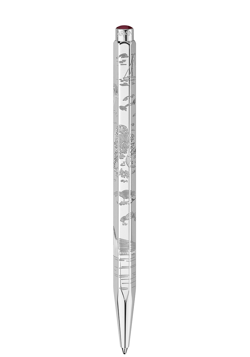 עט כדורי יוקרתי אקרידור עם נרתיק עור | CARAN D'ACHE 849 ECRIDOR TOILE DE JOUY
