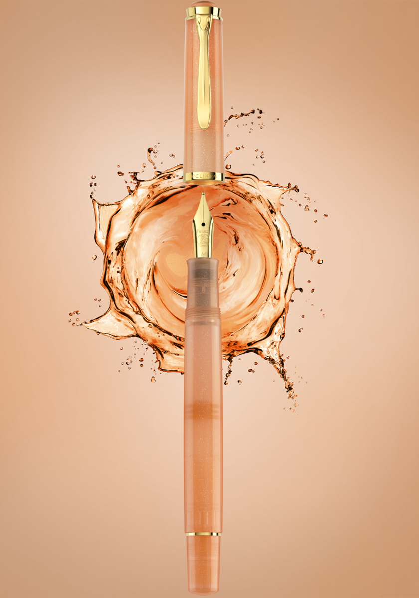 מארז עט נובע + דיו תואם | Pelikan Classics Apricot Achat