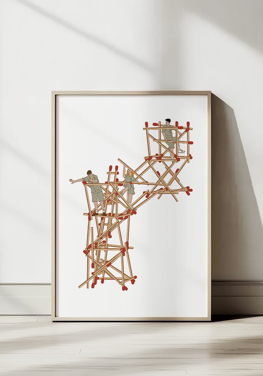 פרינט לתלייה על הקיר | כתובת אש | יזהר כהן - אוסף חדש