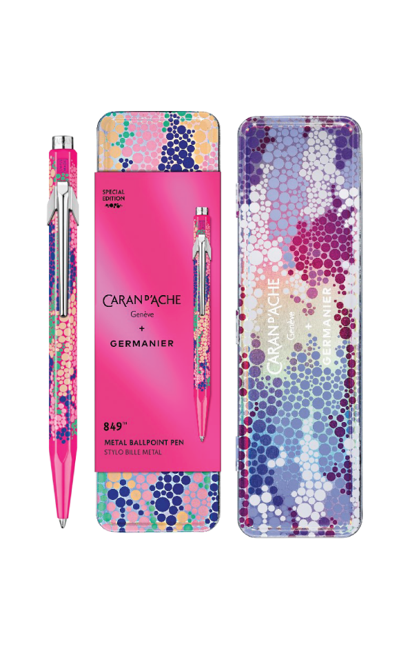 חדש!  עט כדורי מסדרה 849 של קרנדאש ורוד ניאון | שיתוף פעולה עם מעצב העל גרמנייר  | CARAN D’ACHE + GERMANIER LES FULGUREUSES  מהדורה מיוחדת ומוגבלת 2025