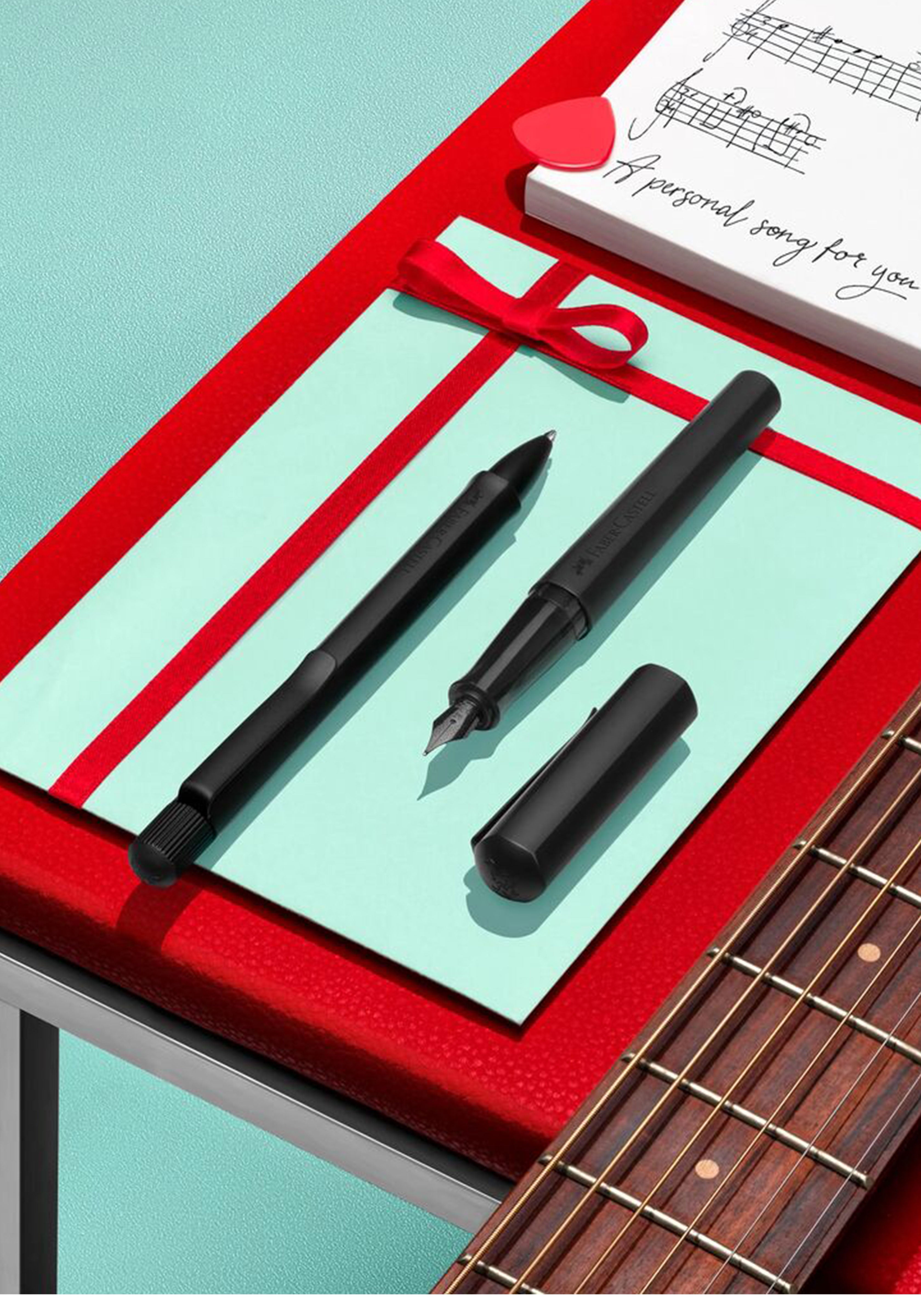 עט כדורי אלומיניום בצבע שחור | Faber Castell Hexo