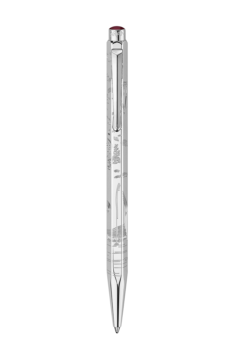 עט כדורי יוקרתי אקרידור עם נרתיק עור | CARAN D'ACHE 849 ECRIDOR TOILE DE JOUY