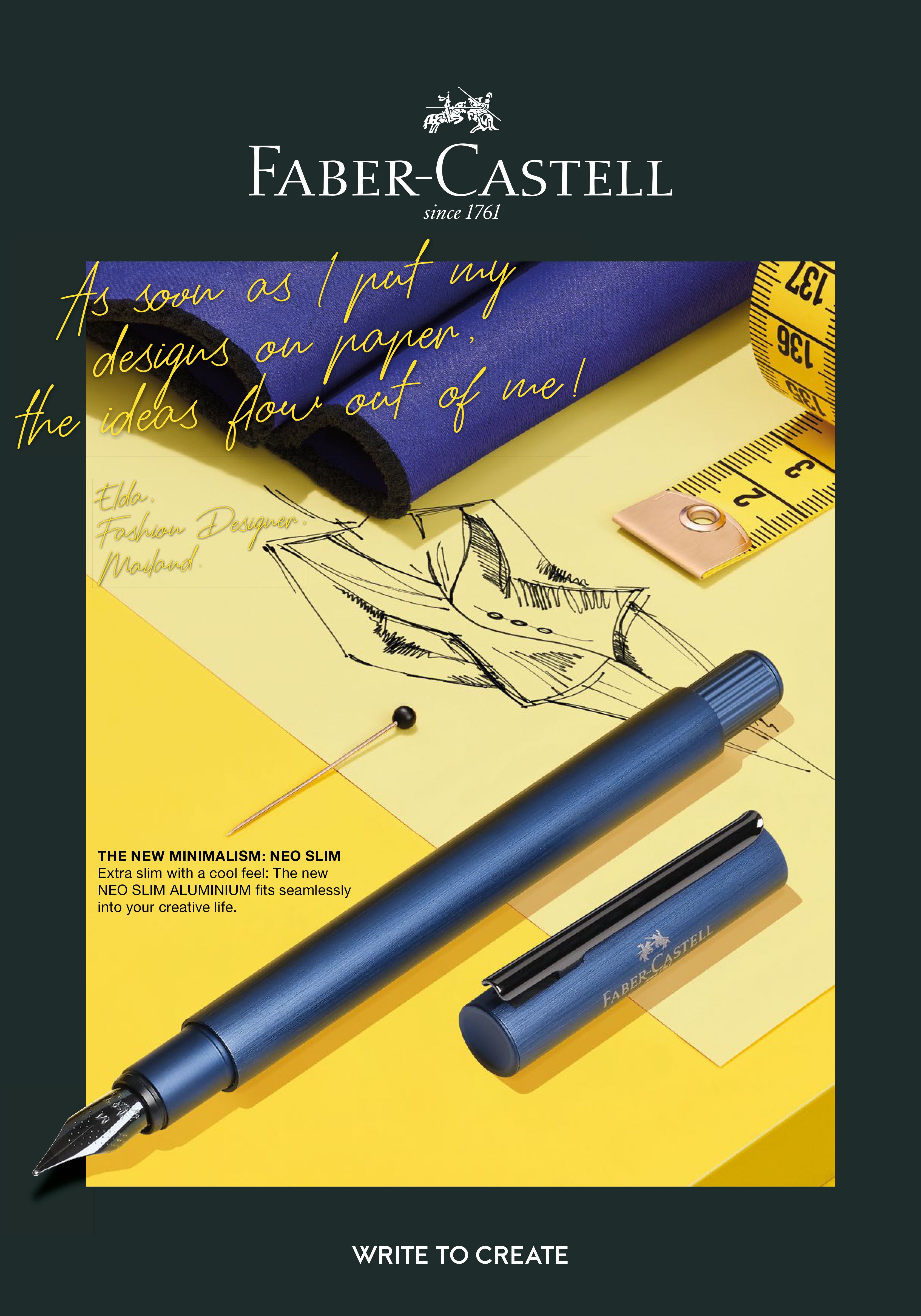 עט נובע אלומיניום כחול | Faber Castell Neo Slim