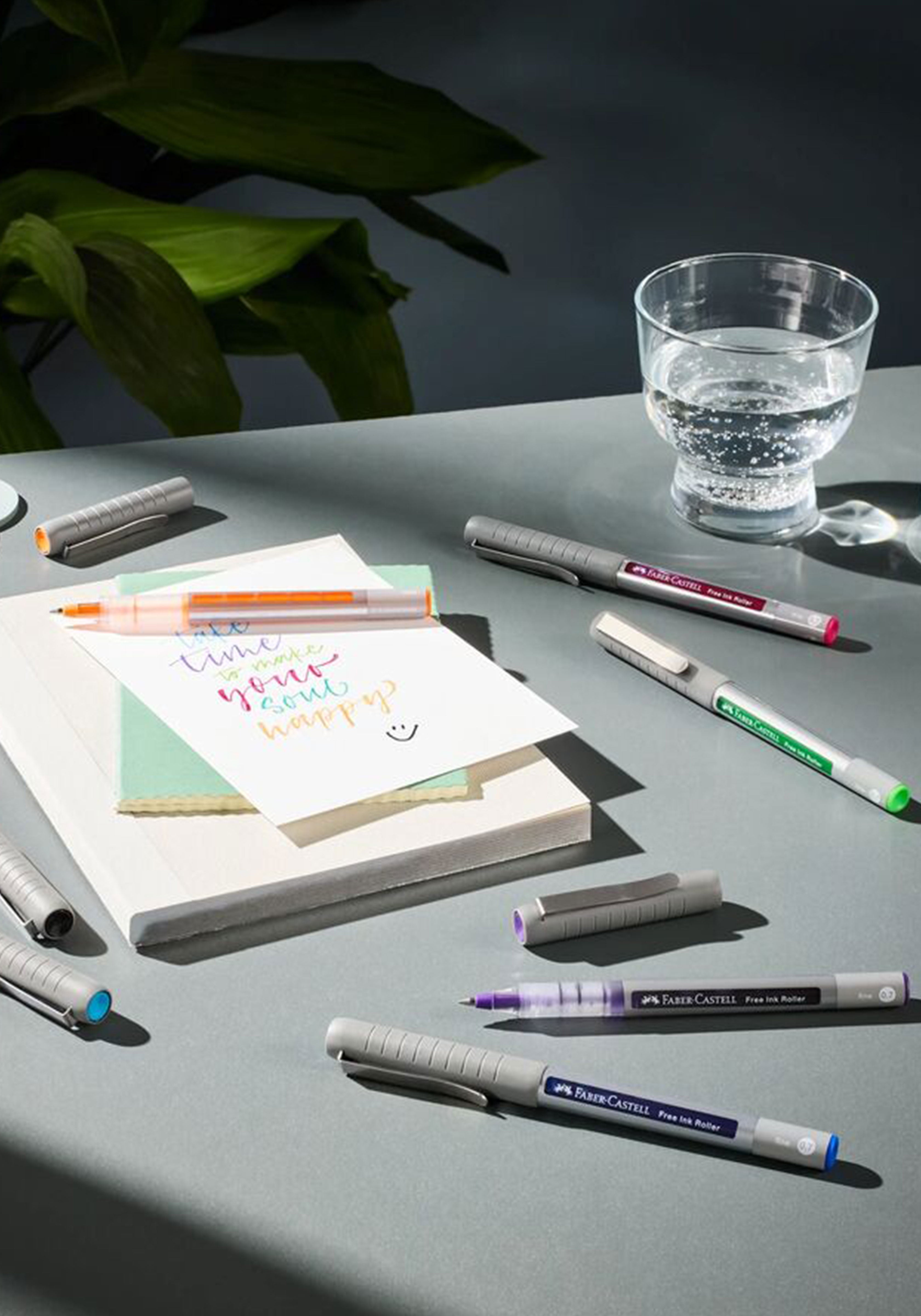 עט רולר תכלת שמים | עובי רפיל לבחירה | Faber Castell Free Ink