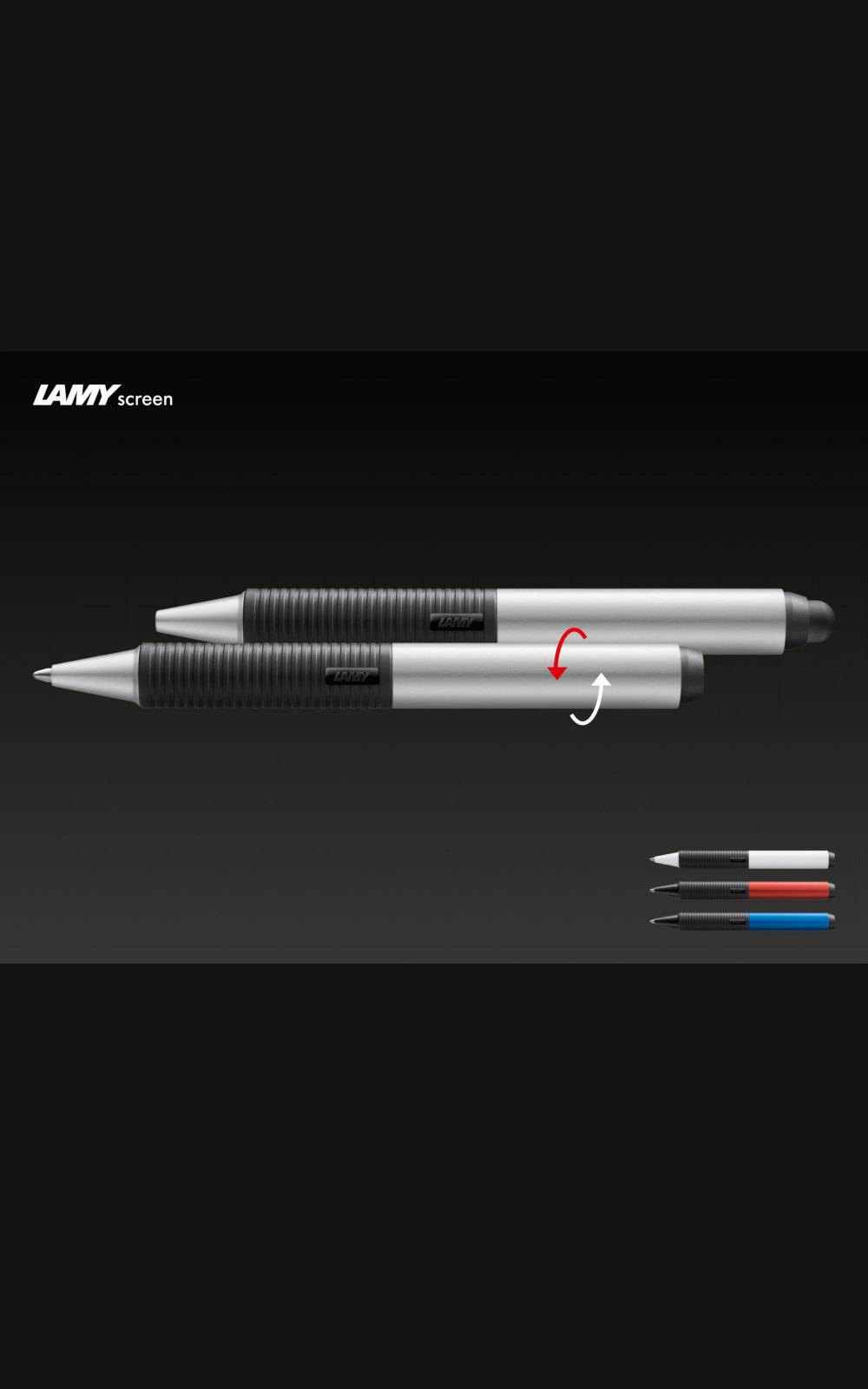 עט כדורי משולב סטיילוס | דגם סקרין צבע סילבר | LAMY Screen silver