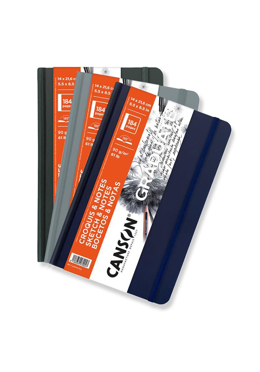 מחברת A5 לכתיבה ורישום כריכה קשה כחולה | Canson Graduate