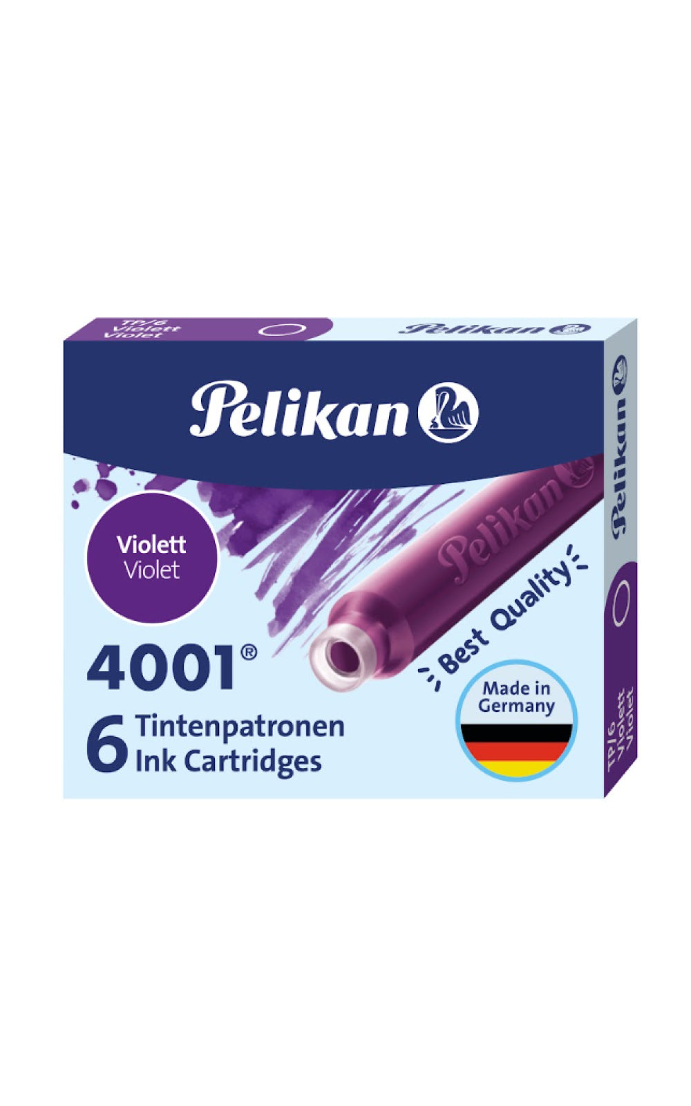 קפסולות דיו לעט נובע בצבע סגול | Pelikan 4001® TP/6