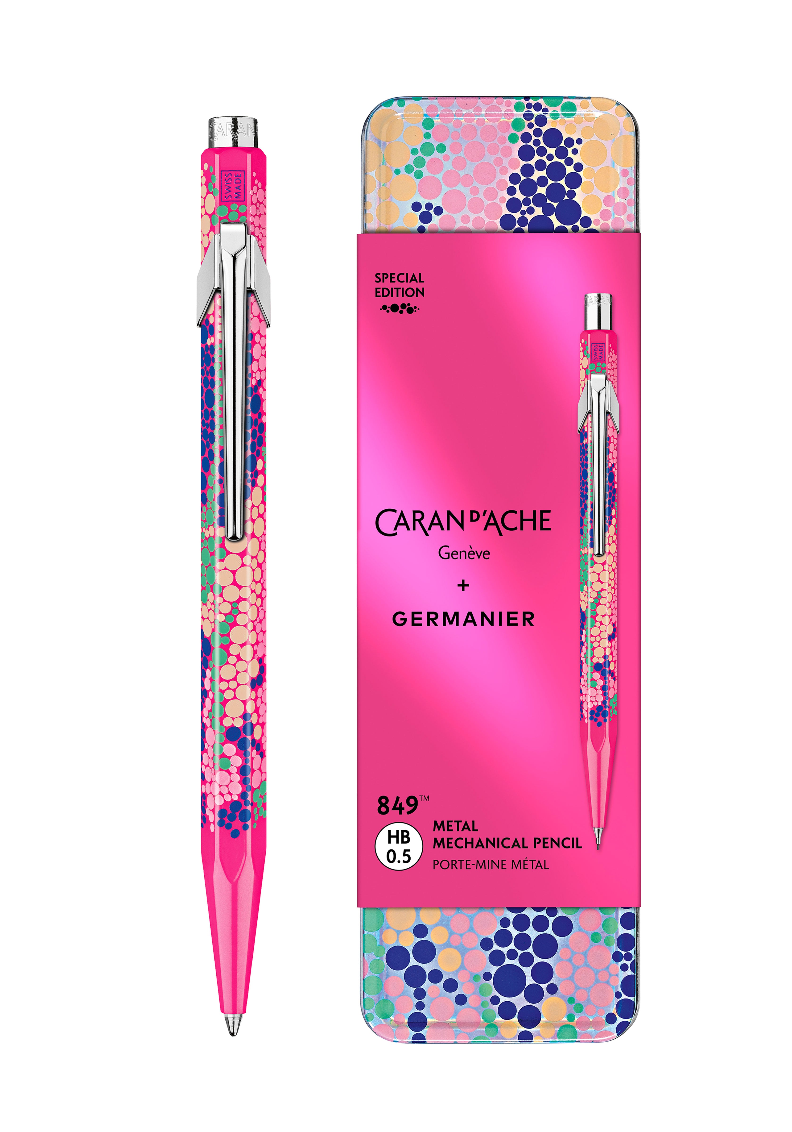 עט כדורי ורוד ניאון | Caran D'Ache + Germanier 849