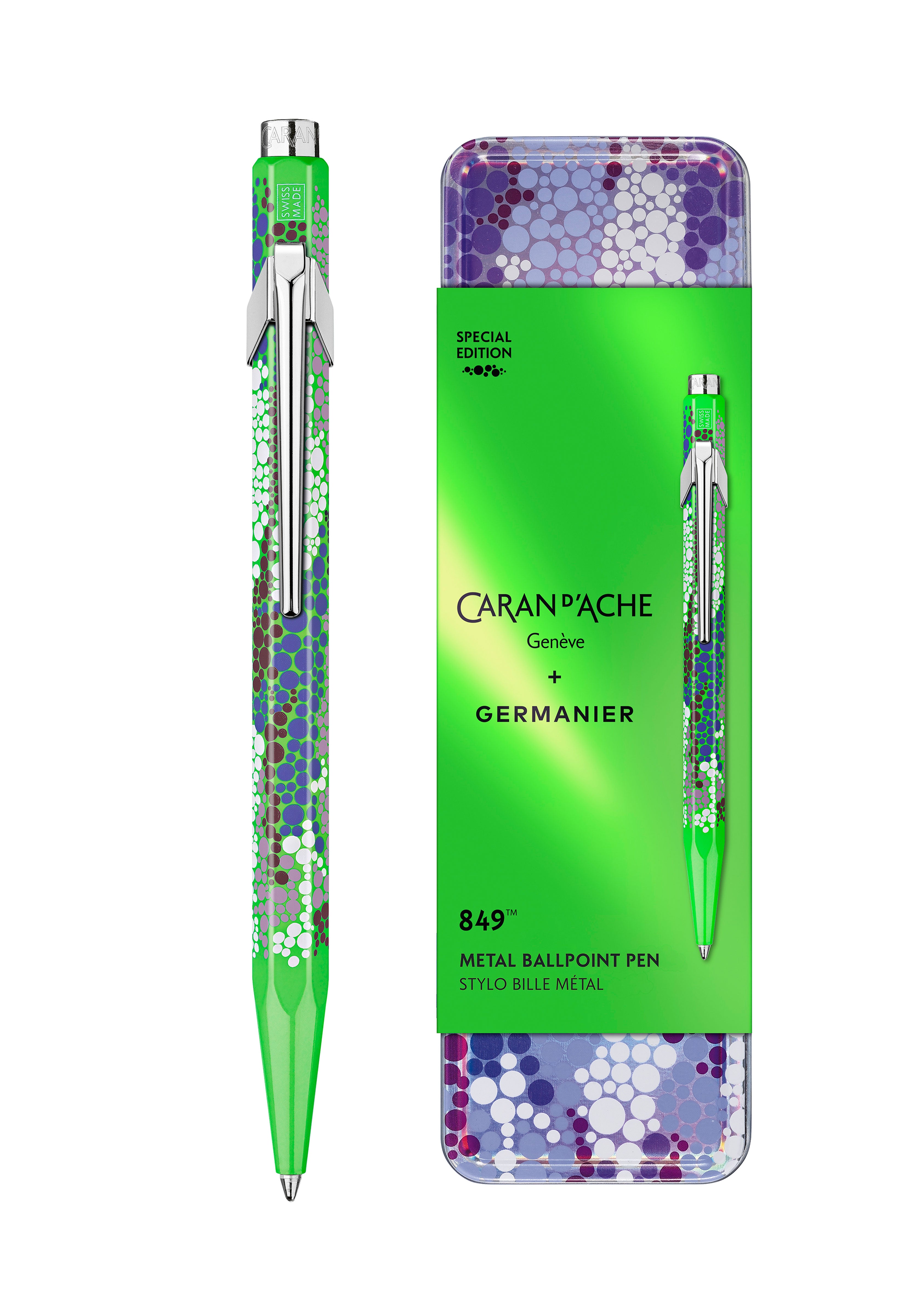 עט כדורי ירוק ניאון | Caran D'Ache + Germanier 849
