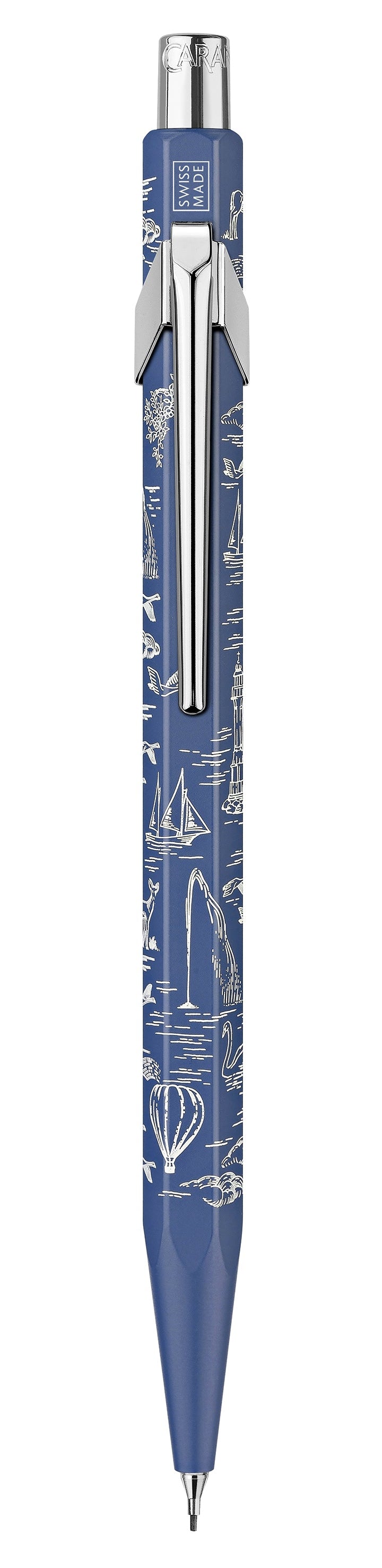 סט של עט כדורי ועיפרון מכני 0.5 מ"מ | CARAN D'ACHE 849™ WRITING SET TOILE DE JOUY