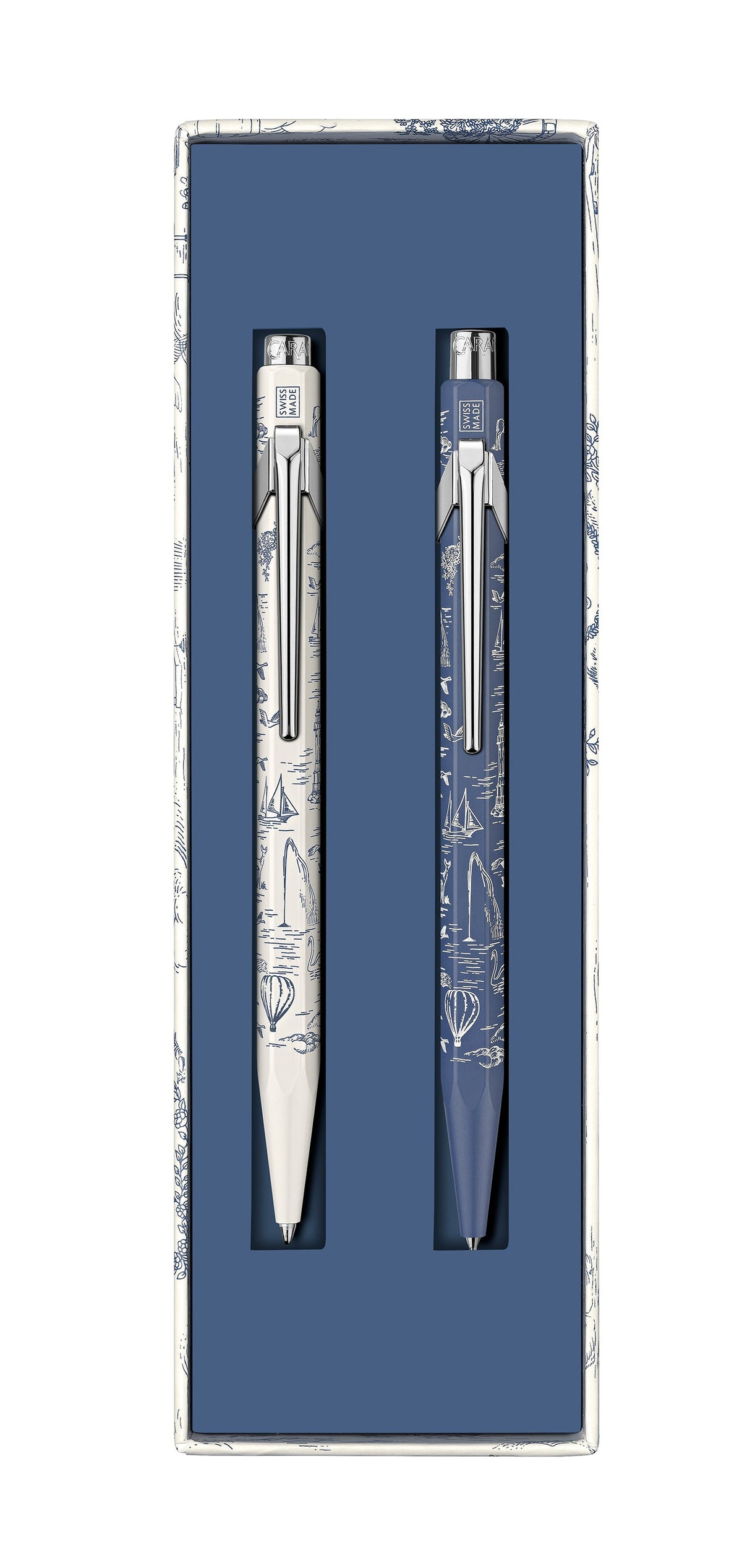 סט של עט כדורי ועיפרון מכני 0.5 מ"מ | CARAN D'ACHE 849™ WRITING SET TOILE DE JOUY