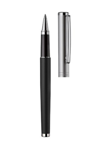 עט רולר בציפוי רותניום ושחור מט | עיצוב 01 | OTTO HUTT
