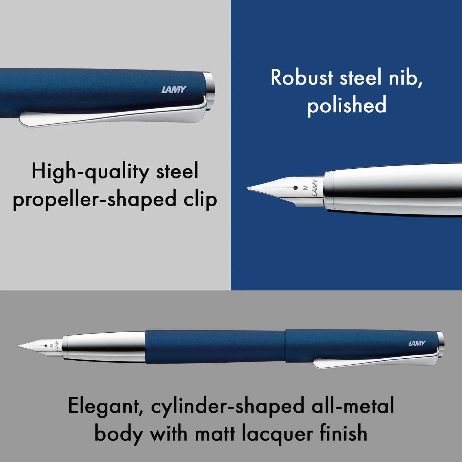 עט נובע יוקרתי בגימור כחול אימפרייאל | LAMY studio Imperialblue