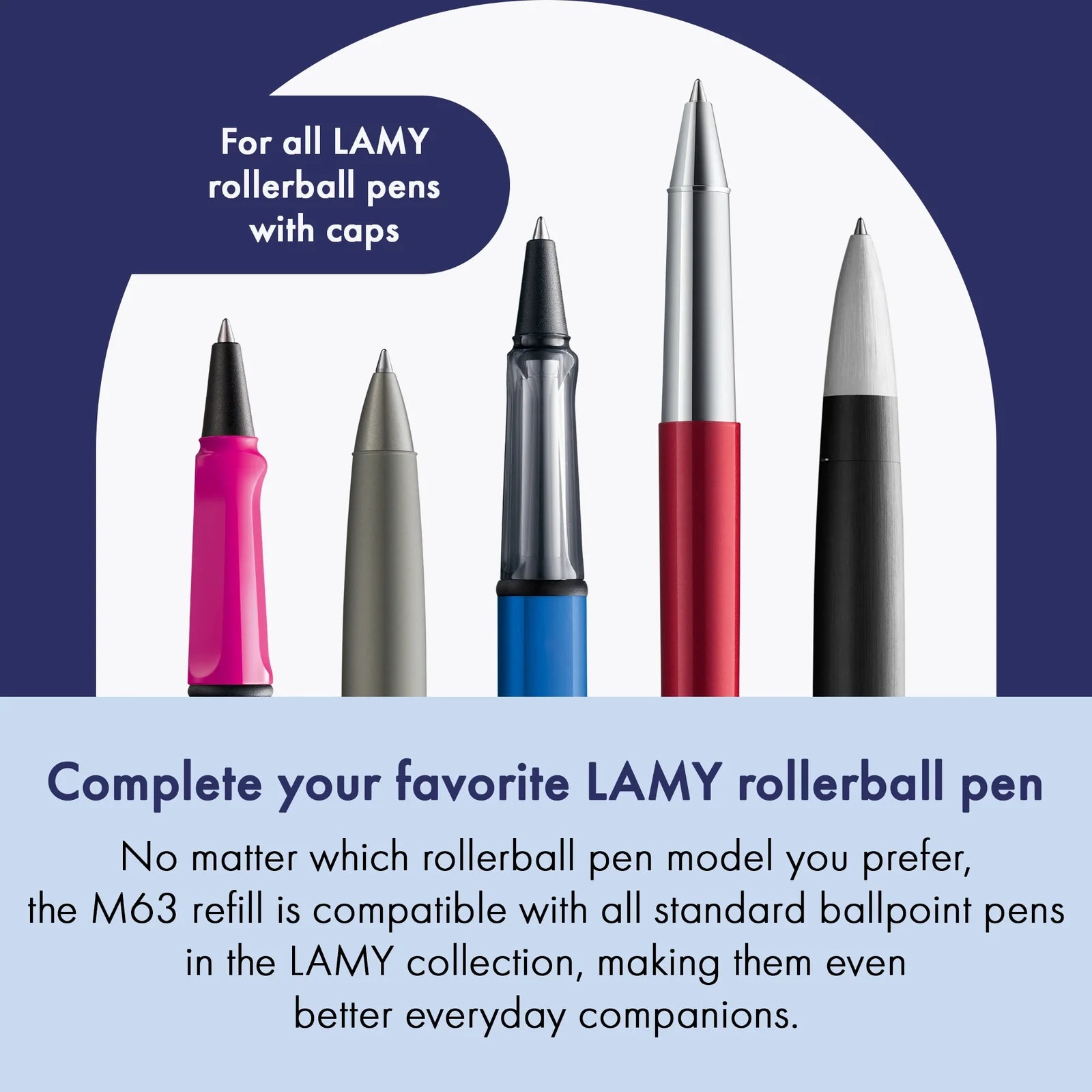 רפיל רולר בעובי M לעט לאמי | צבע לבחירה | LAMY M 63 Rollerball Refill