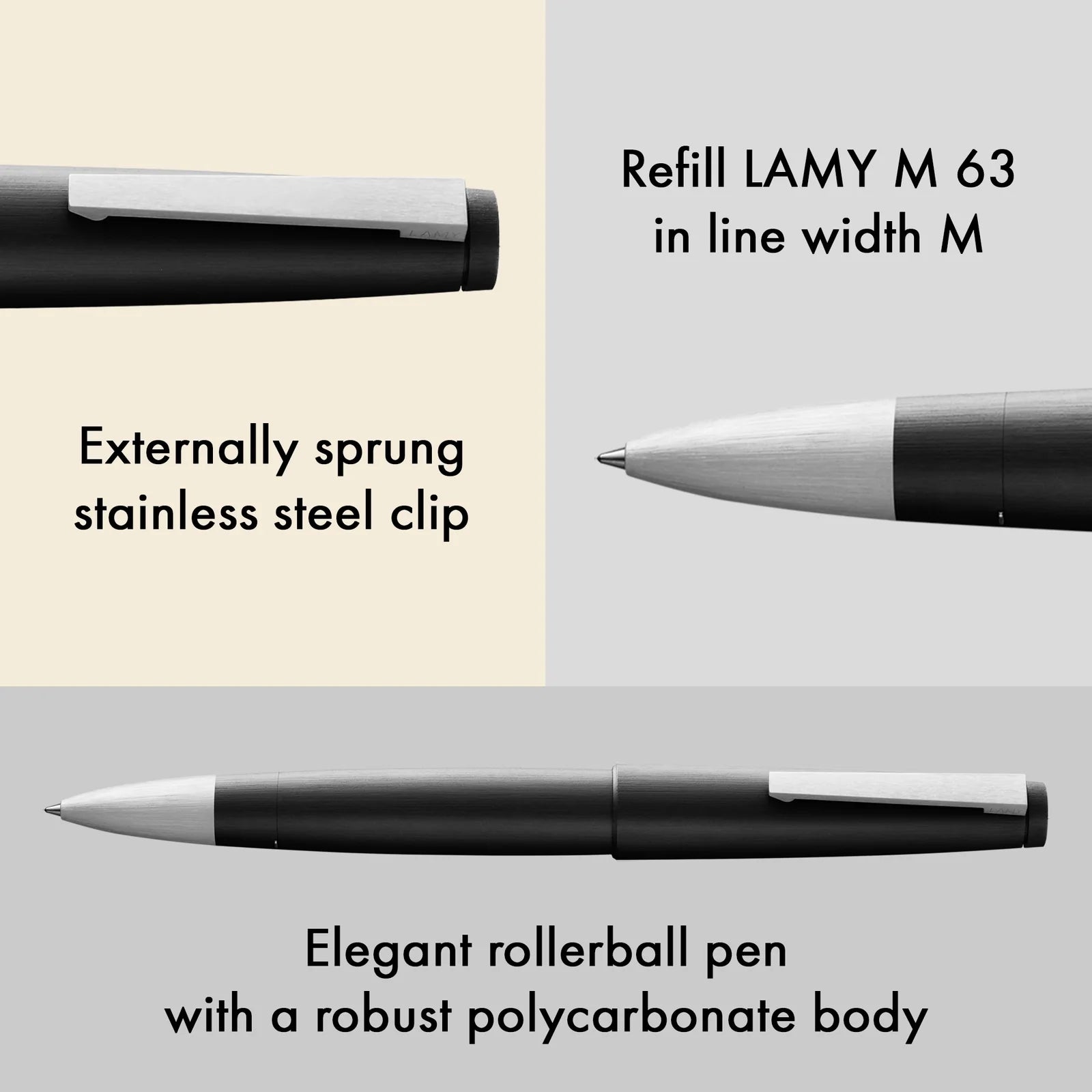 עט רולר יוקרתי שחור  | LAMY 2000 black