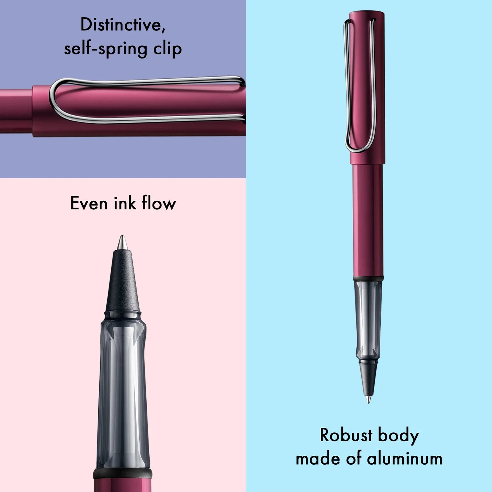 עט רולר מאלומיניום בצבע סגול כהה    | LAMY AL-star black purple