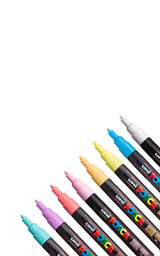 posca by uniball pastel -סט 8 יח' טושים אקריליים בצבעי פסטל לציור פוסקה