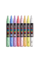 posca by uniball pastel -סט 8 יח' טושים אקריליים בצבעי פסטל לציור פוסקה