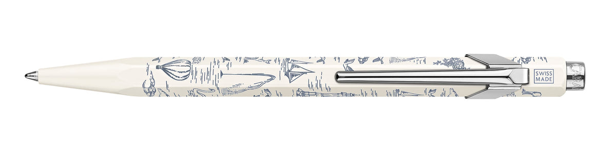 עט כדורי לבן מאוייר | CARAN D'ACHE 849™ BALLPOINT PEN TOILE DE JOUY