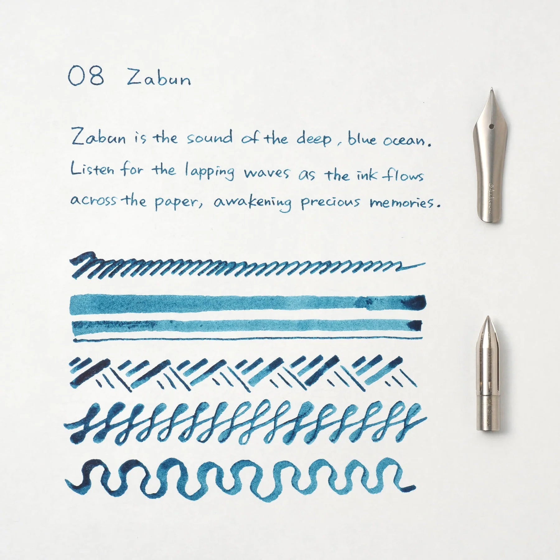 בקבוק דיו כחול לגונה  | Kakimori Ink Zabun