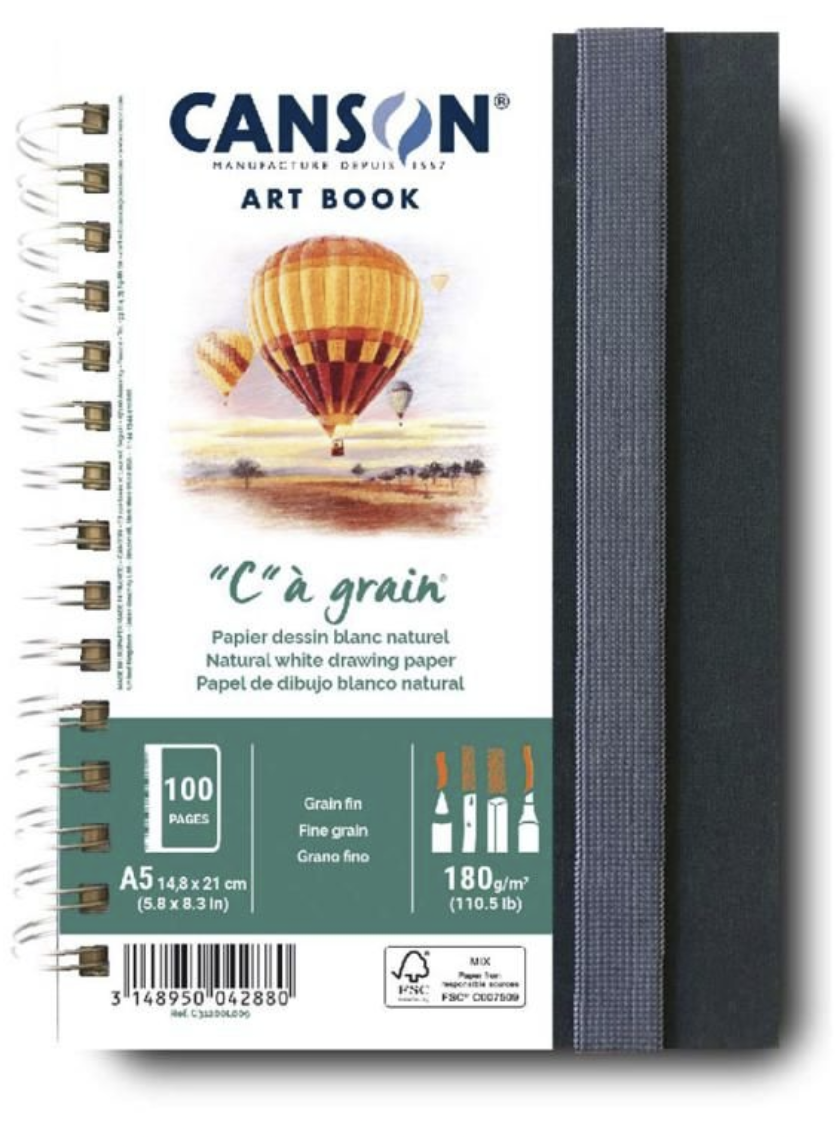 מחברת סקיצות 180 גרם בגודל A5 | Canson "C" à grain Art Book