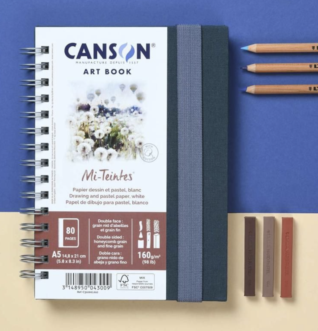 מחברת סקיצות 160 גרם בגודל A5 | Canson Mi-Teintes Art Book