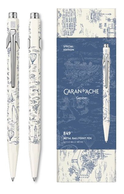 עט כדורי לבן מאוייר | CARAN D'ACHE 849™ BALLPOINT PEN TOILE DE JOUY
