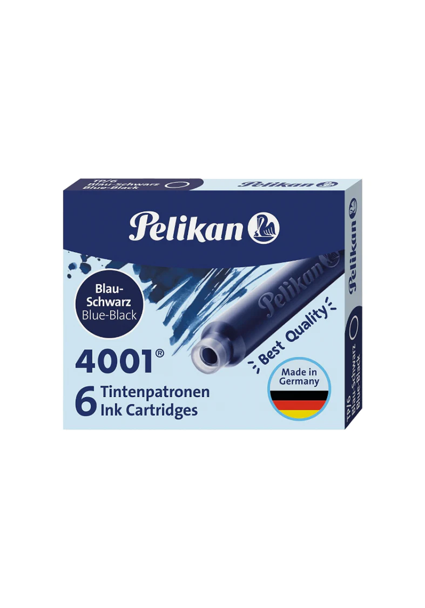 קפסולות דיו לעט נובע בצבע כחול שחור | Pelikan 4001® TP/6