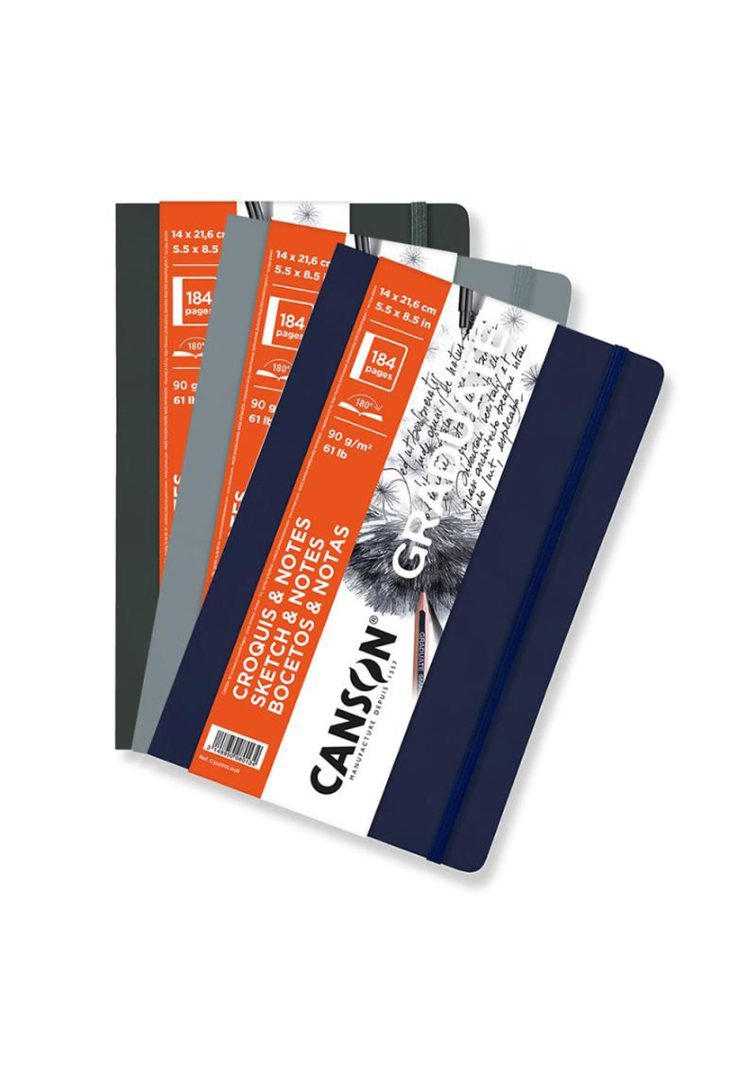 מחברת A5 לכתיבה ורישום כריכה רכה כחולה | Canson Graduate