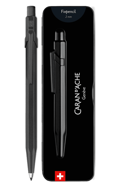 עיפרון 2 מ"מ יוקרתי שחור | Caran D'Ache FIXPENCIL BLACK CODE MECHANICAL PENCIL