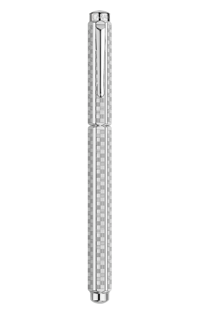 עט נובע יוקרתי אקרידור דמקה | Caran D'Ache Fountain Pen Ecridor Damier Grey Silver