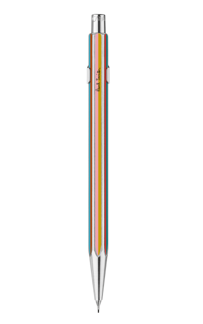 עיפרון מכני 0.5 מ"מ כסוף ומפוספס | CARAN D’ACHE + Paul Smith Grey Silver Mechanical Pencil  (0.5mm)
