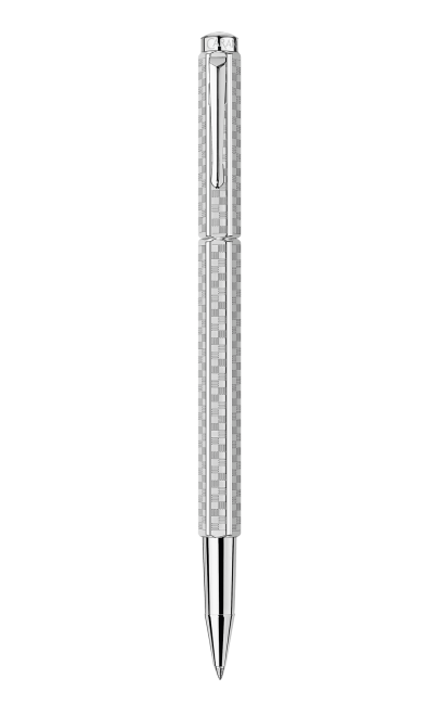 עט רולר יוקרתי אקרידור דמקה | Caran D'Ache Rollerball Pen Ecridor Damier Grey Silver