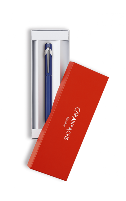 עט נובע כחול- עובי ציפורן לבחירה |  Caran D'Ache Fountain Pen 849 Metal Blue
