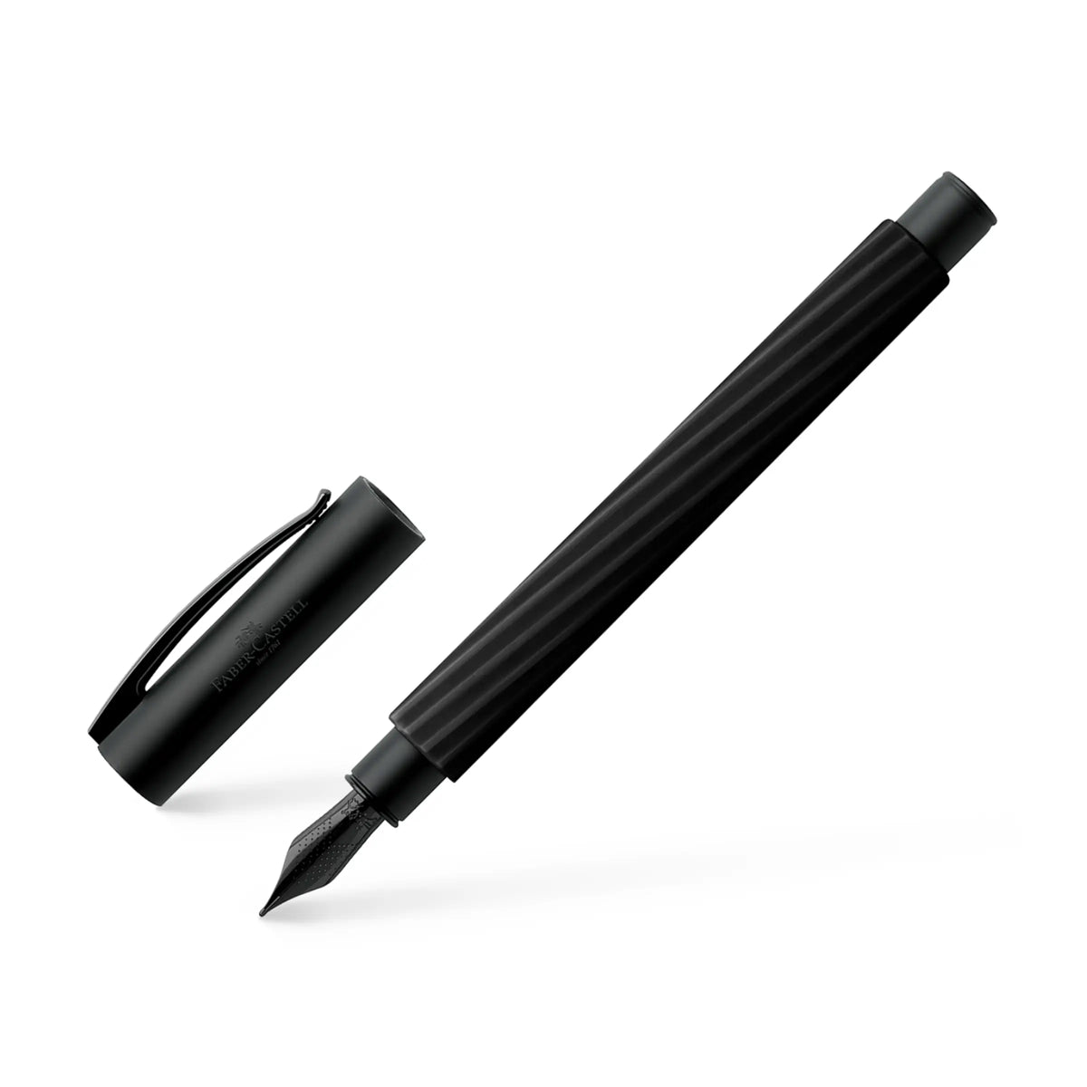 עט נובע יוקרתי שחור מלא עם עובי לבחירה   | Faber Castell Ambition Obsidian Black