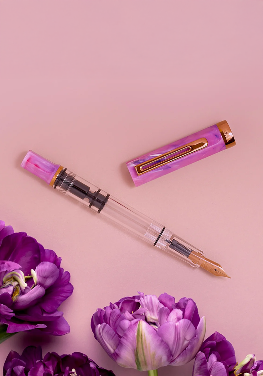 עט נובע פלואוריט סגול וברונזה | TWSBI ECO Fluorite Purple w/Bronze