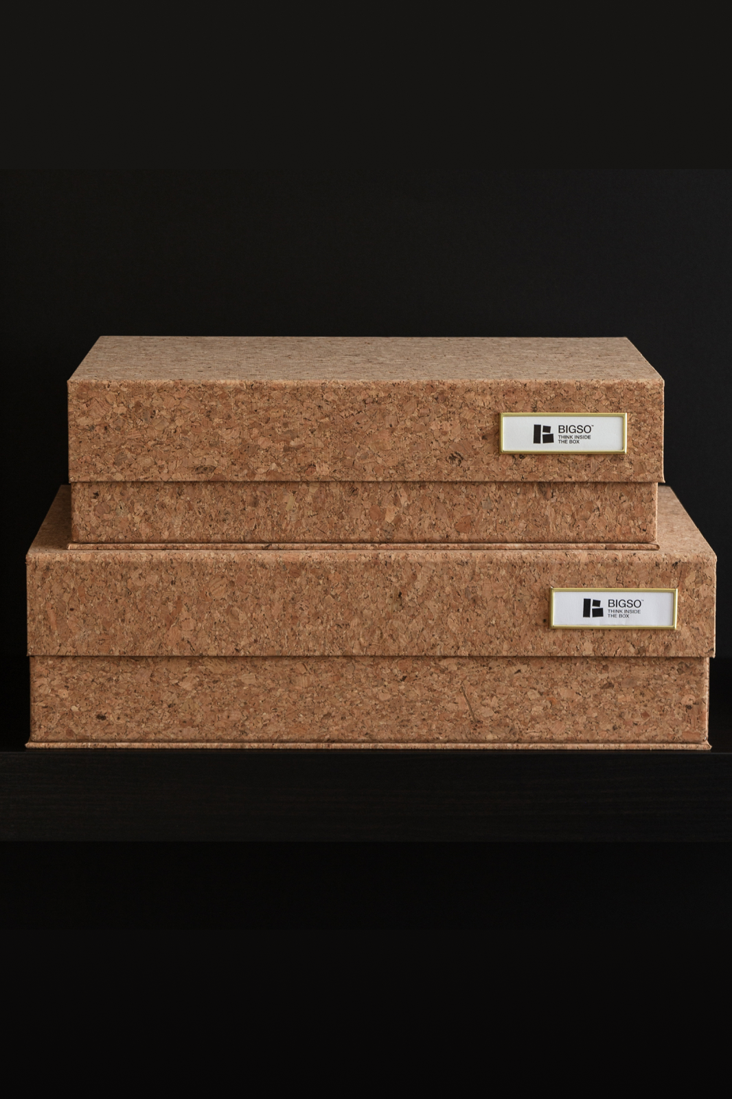 סט של זוג קופסאות אחסון דקורטיביות בשני גדלים מקרטון קשיח בגימור שעם | דגם קיאן | סגירה מגנטית