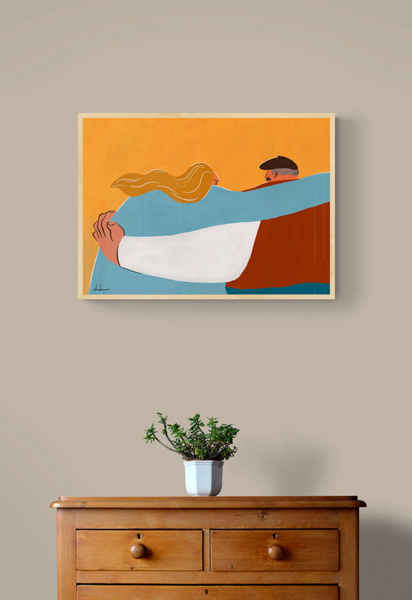 הדפס דיגיטלי לתלייה על הקיר | Love couple | מאייר- אלעד מועלם