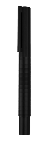 עט נובע שחור בציפוי  PVD עם ציפורן זהב 18 קראט ומנגנון ייחודי לשאיבת דיו  | עיצוב 08 | OTTO HUTT