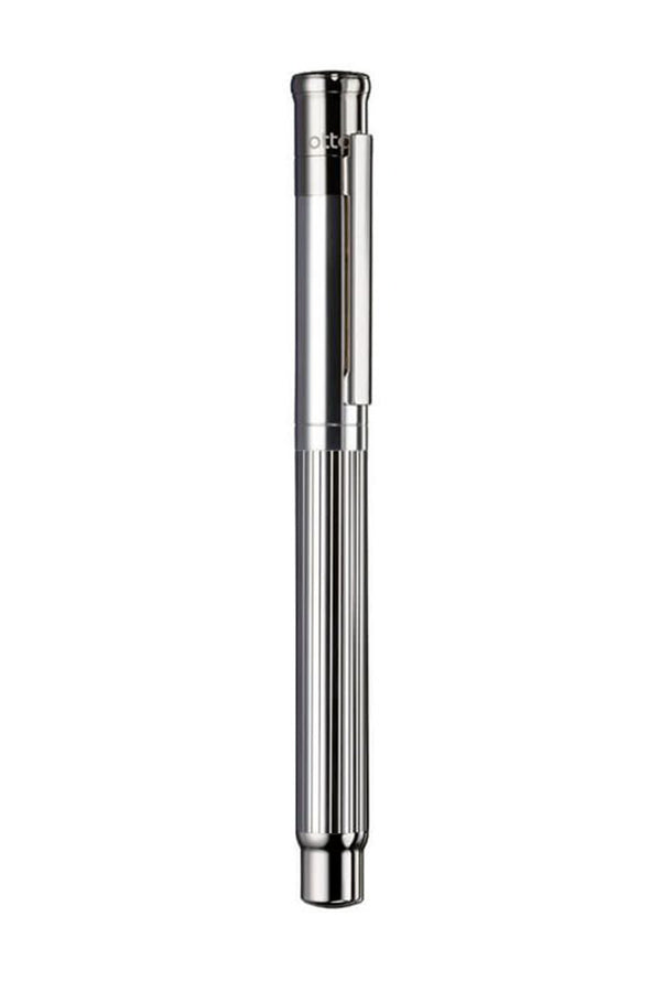 עט נובע עשוי כסף סטרלניג 925  בחריטת גוליו דגם פסים  | עיצוב 04  | OTTO HUTT