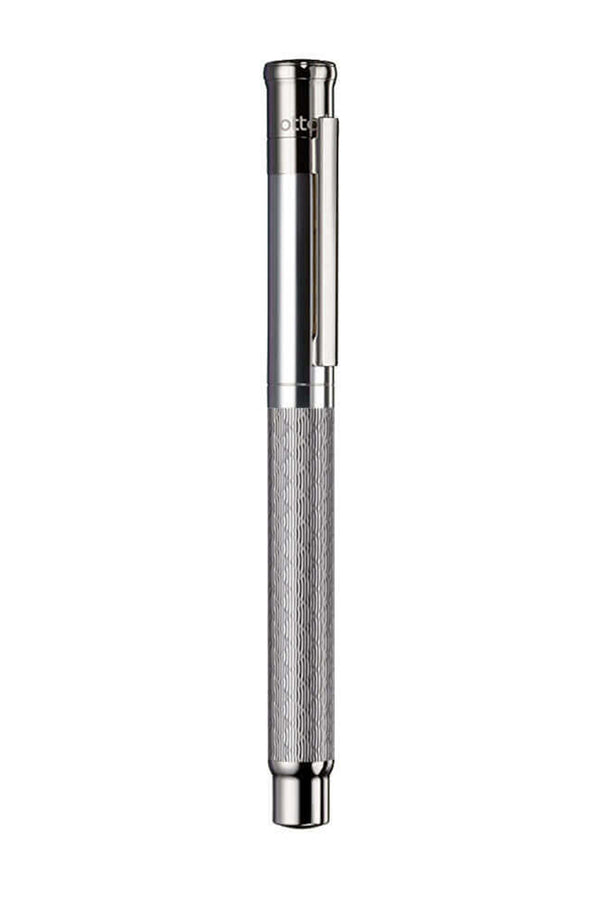 עט רולר עשוי כסף סטרלינג 925 בחריטת גוליו בגימור PRINCESS CUT | עיצוב 04  | OTTO HUTT