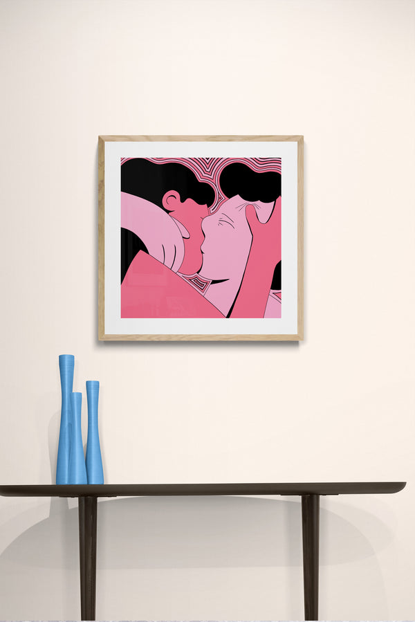 הדפס לתלייה על הקיר| הנשיקה | מאייר גיל בלאקמן